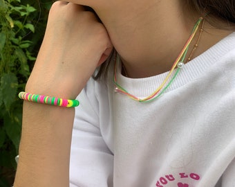 Neon bracelet necklace set