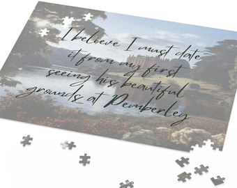 Pride and Prejudice Puzzle, Jane Austen Quote, Pemberley Grounds