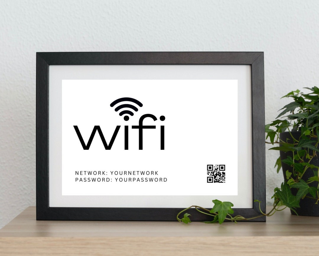 Wifi Printable QR Code Sign QR Wifi Wifi Password Sign - Etsy