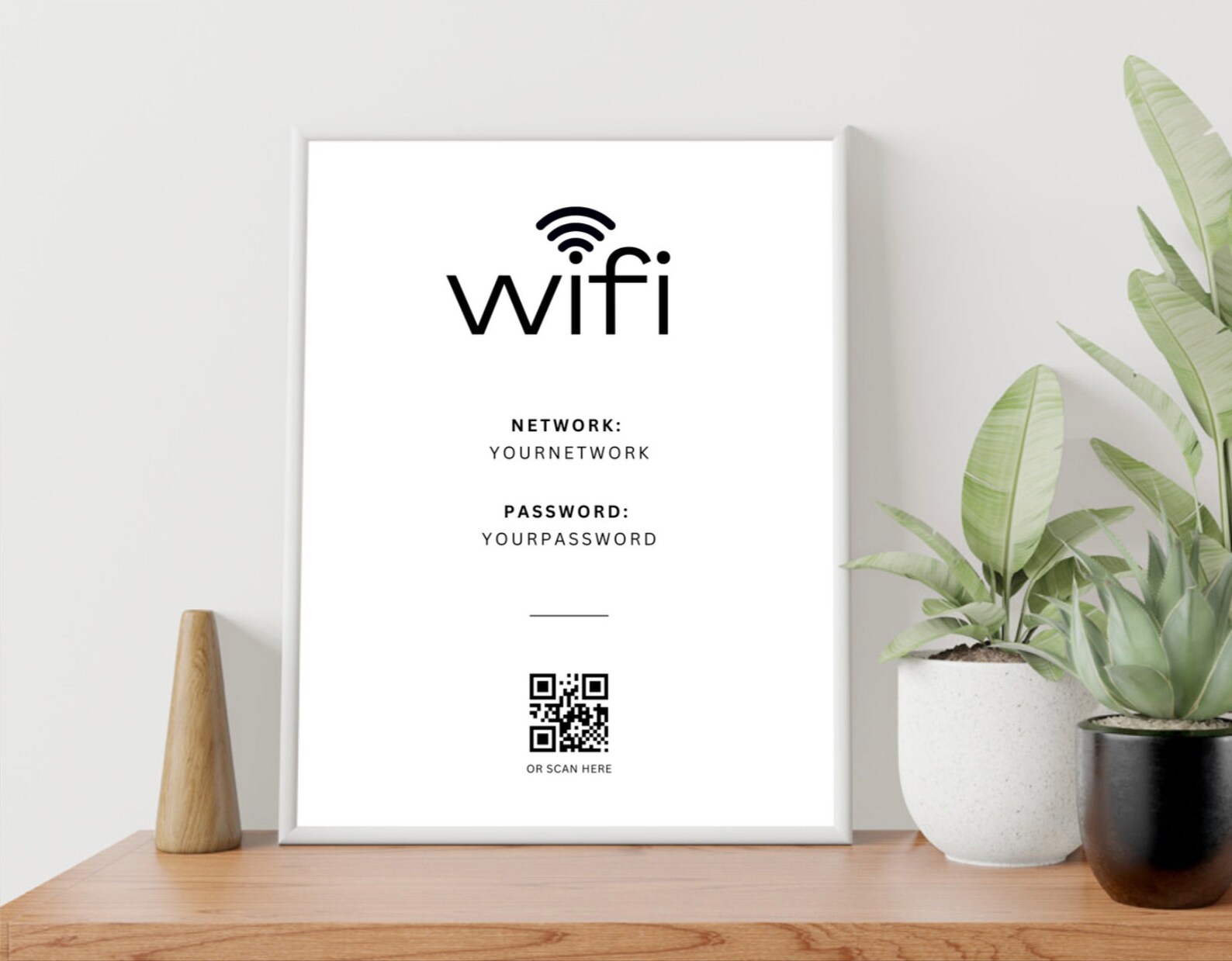Wifi Printable, QR Code Sign, QR Wifi, Wifi Password Sign Printable ...