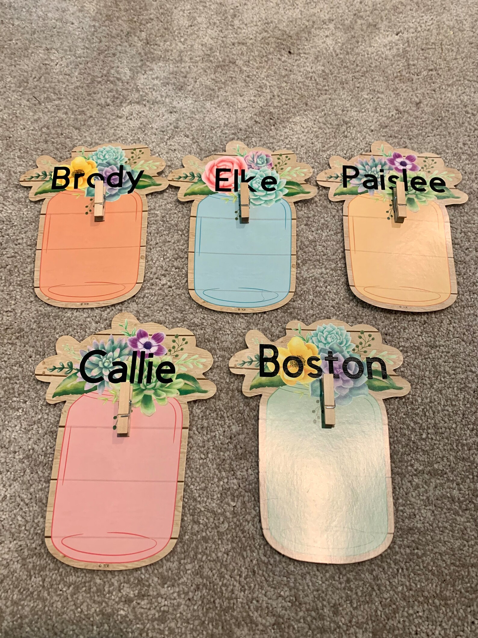 Custom Mason Jar Bulletin Board Name Labels Etsy