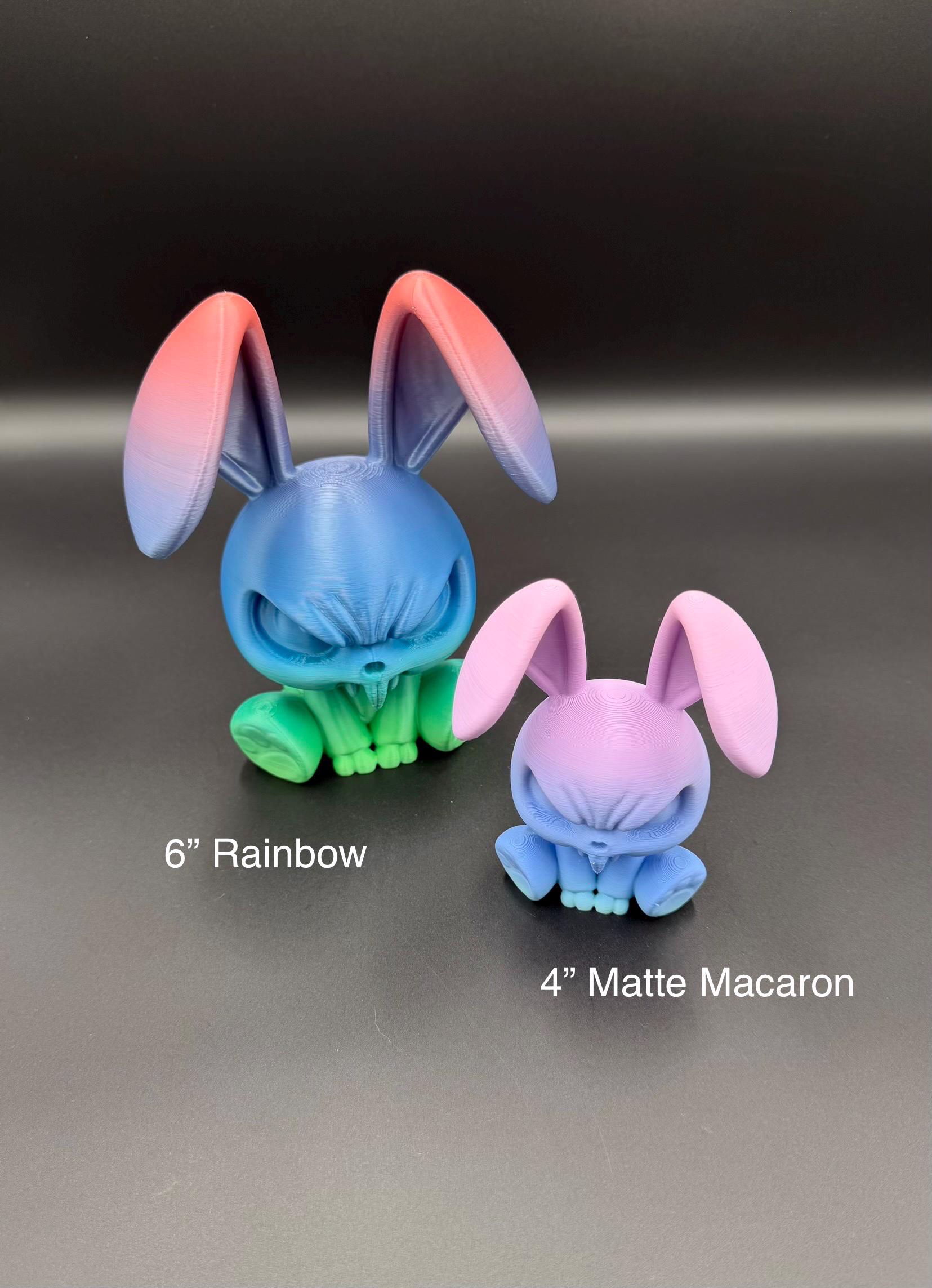 3D Printed Angry Bunny Figurine - Sarcastic Desk Decor - Etsy