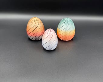 3D Printed Twisty Fidget Egg: Spiral Sensory Stress Relief Toy Easter Basket Filler