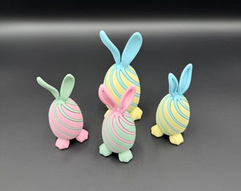 3D Printed Easter Egg with Spiral Design, Two-Tone Spring Decor shelf decoration