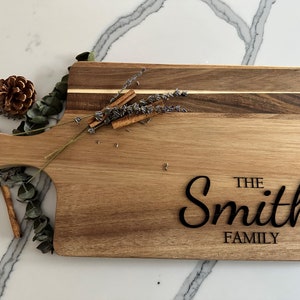 Personalized Wooden Charcuterie & Bread Board: Custom Engraved Serving Platter for Weddings and Housewarming