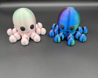 3D Printed Articulated Baby Octopus • Fidget Toy, Desk Decor