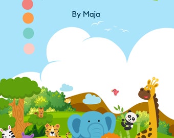 Printable Zoo Animal Coloring Book for Toddler Adults and Kids 16 Original Designs