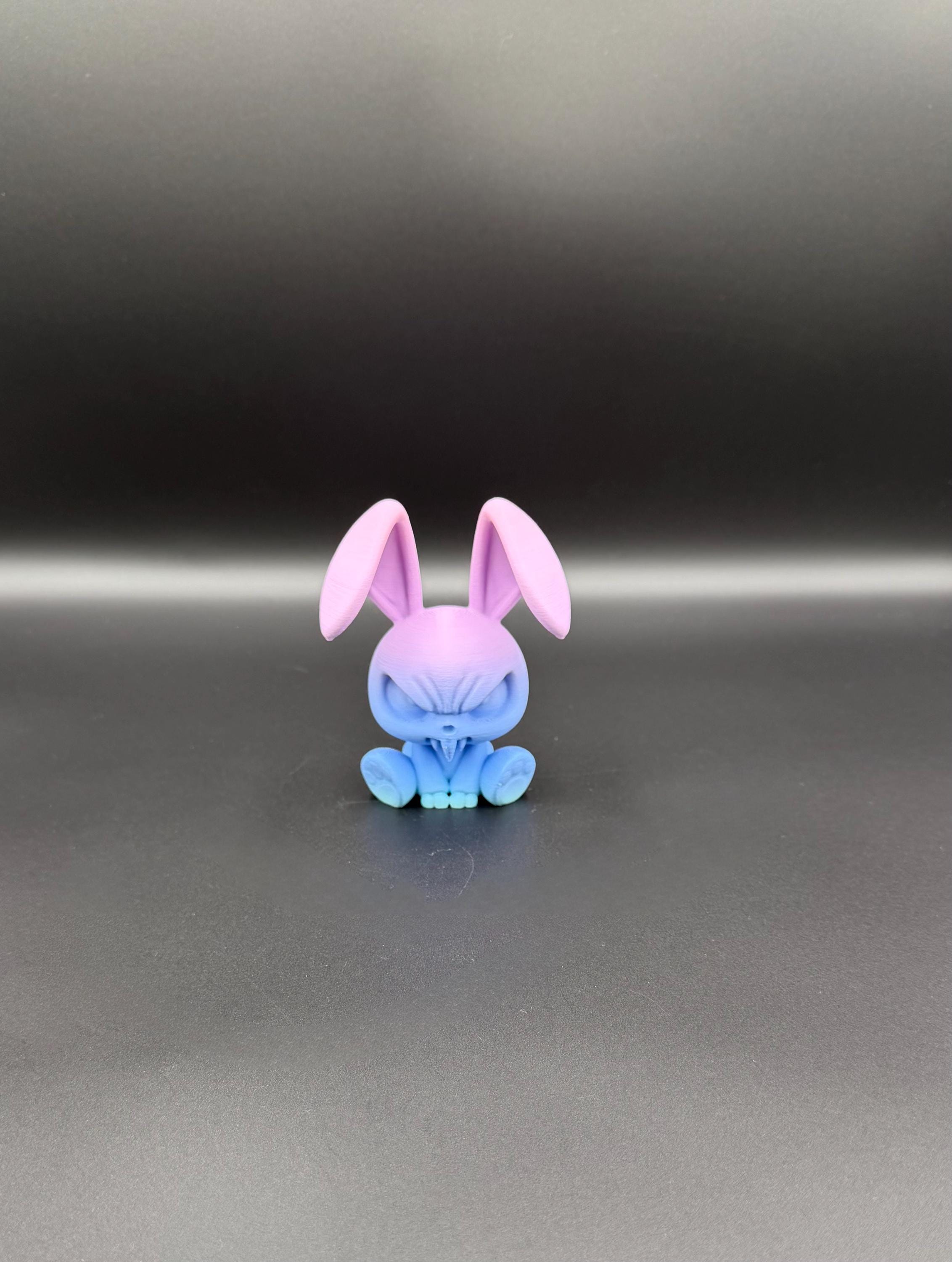 3D Printed Angry Bunny Figurine - Sarcastic Desk Decor - Etsy