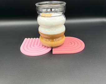 Modern 3D Printed Semicircle Coasters: Minimalist Home Decor
