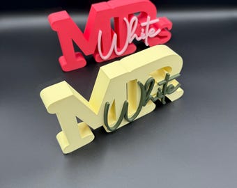 Personalized Teacher Name Plate: Custom 3D Printed Classroom Decor, Teacher appreciation gift