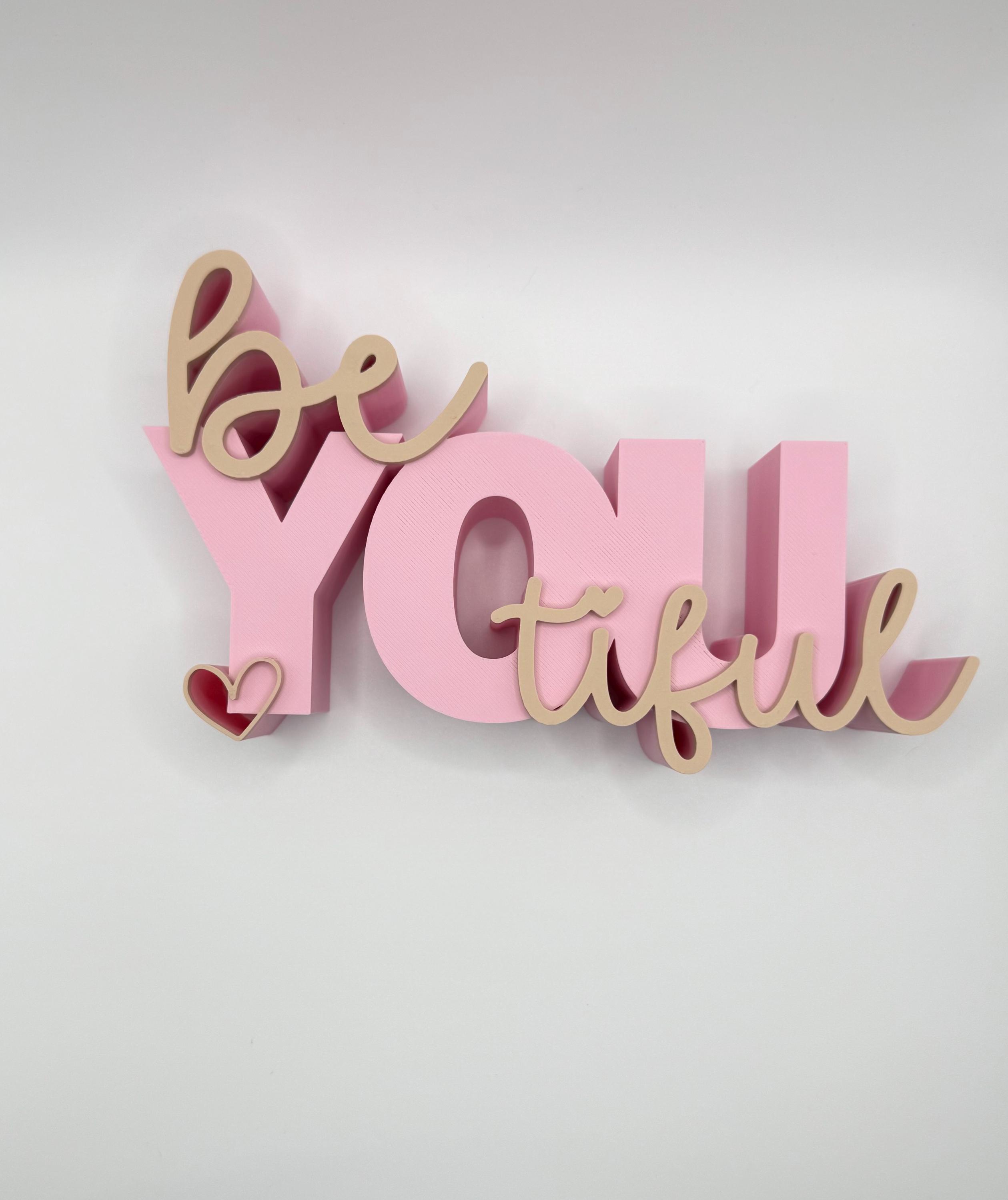 3D Printed Standing Sign “be Beautiful” – Modern Home Decor - Etsy