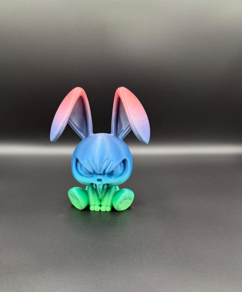 3D Printed Angry Bunny Figurine - Sarcastic Desk Decor - Etsy