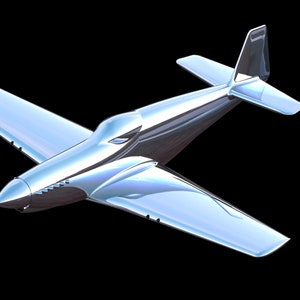 Puede incluir: Un avión modelo plateado con un diseño elegante. El avión tiene una nariz larga y puntiaguda y alas barridas hacia atrás.