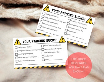 Prankkaarten met slechte parkeerkaart, cadeau voor onbeleefde humor