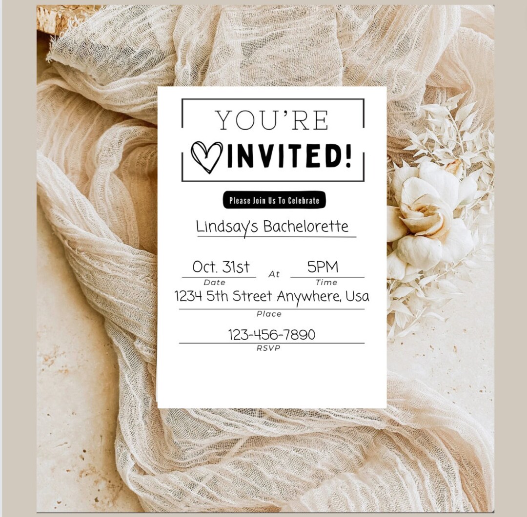 You're Invited Invitations, Blank Fill-in Invitation for Any Occasion