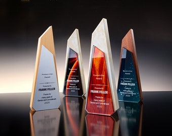 Custom Trophy, Add Logo, Free Typography, Employee Award, Achievement Award, Business Gift, Wooden Trophy, Marble Trophy