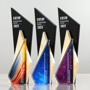 Custom Award, Add Logo, Custom Background, Free Design, Employee Award, Achievement Award, Business Award,  Marble Trophy