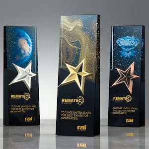 Custom Award, Add Logo, Custom Background, Free Design, Employee Award, Achievement Award, Business Award,  Crysral Trophy