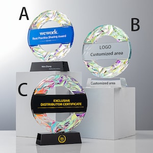 Custom Award, Add Logo, Custom Background, Free Design, Employee Award, Achievement Award, Business Award,  Crystal Trophy