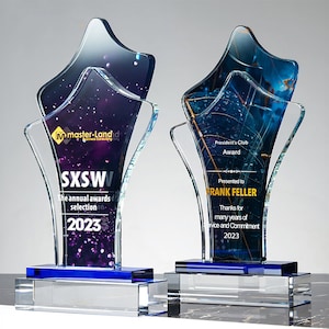 Custom Award, Add Logo, Custom Background, Free Design, Employee Award, Achievement Award, Business Award,  Crystal Trophy