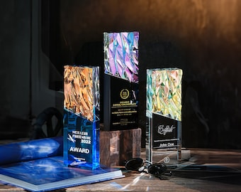 Custom Award, Add Logo, Custom Background, Free Design, Employee Award, Achievement Award, Business Award,  Crystal Trophy