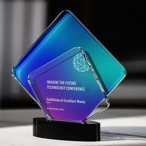 Custom Award, Add Logo, Free Design, Employee Award, Achievement Award, Business Award, Appreciation Gift, Crystal Trophy