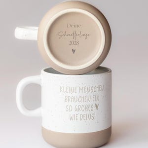 Tasse Erzieherin, Lehrer Lehrerin, kleine Menschen, großes Herz wie deins / Ihres - personalisierbar Name optional Anhänger & Trockenblumen