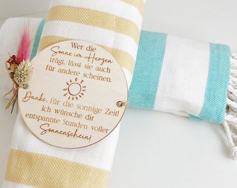 Een geschenk van zonneschijn in het hart - zonneschijn en een badhanddoek voor leraren/onderwijzers/collega's - handdoek