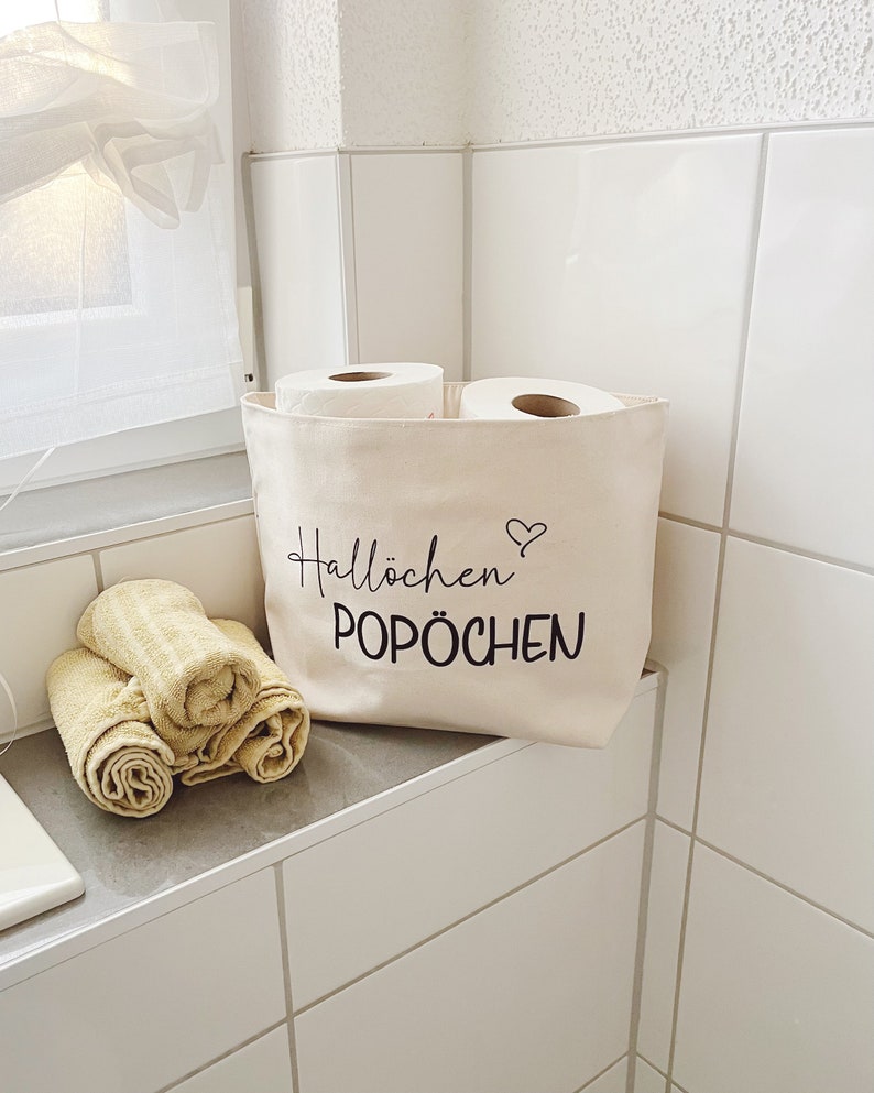 Klorollenhalter Utensilo Hallöchen Popöchen für dein Toilettenpapier Klopapier für dein Bad oder Gästeklo Bild 5