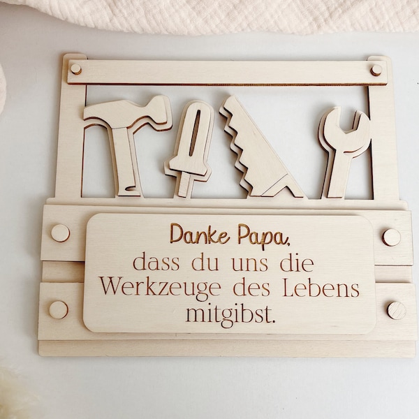 Geschenk Vatertag Papa Opa Werkzeuge aus Holz - Werkzeugkiste