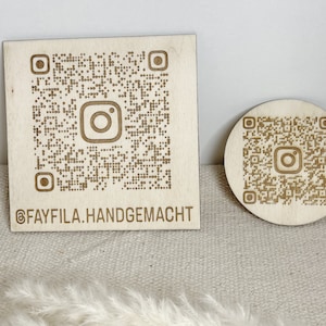 Jouw QR-code gegraveerd op hout, permanent compatibel met wifi, Instagram, PayPal, sociale media en nog veel meer. Gastenboek voor een bruiloft.