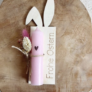 Easter gift bunny with candle and dried flowers customizable with name Easter gift Ohne Name