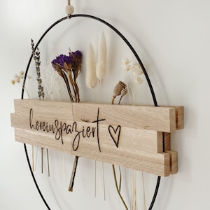 Logbuch-Verlag Türkranz 'Hereinspaziert' - Schwarzer Holzdekranz 25cm