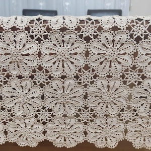 hand knitted lace tablecloth