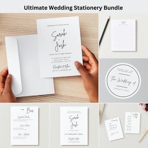 Paquete de papelería de boda definitivo / Plantillas personalizadas de Canva / RSVP / Invitación / Ducha / Soltero / Despedida de soltera / Recepción / Ceremonia