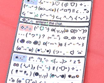 Kaomoji / ASCII / PictoChat Sticker Sheet - Hand Made - Holographic Vinyl 90s / Y2K Tech DS Chatlog Heisei Retro Stickers Nostalgic Romantic