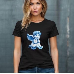 Blue Angel Style T-Shirt for daily casual wear, Spiritual mood or just for fun. Perfect gift for angels lovers