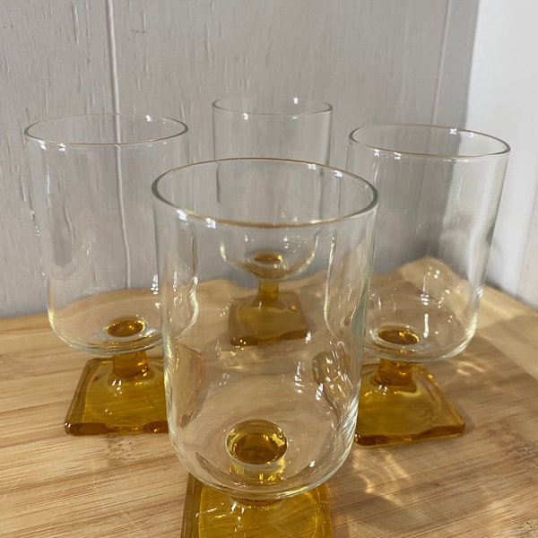 Nordic Topaz by Federal Glass Vintage Juice Glasses Set of 4