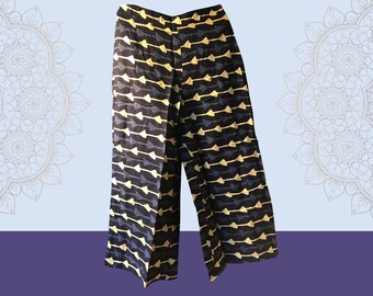 Pantalón palazzo de verano de algodón. ¡Pantalones festivos de verano, elegantes y absolutamente llamativos!