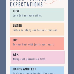Sunday School Expectations/rules - Etsy