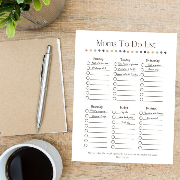 Moms to Do List - Etsy