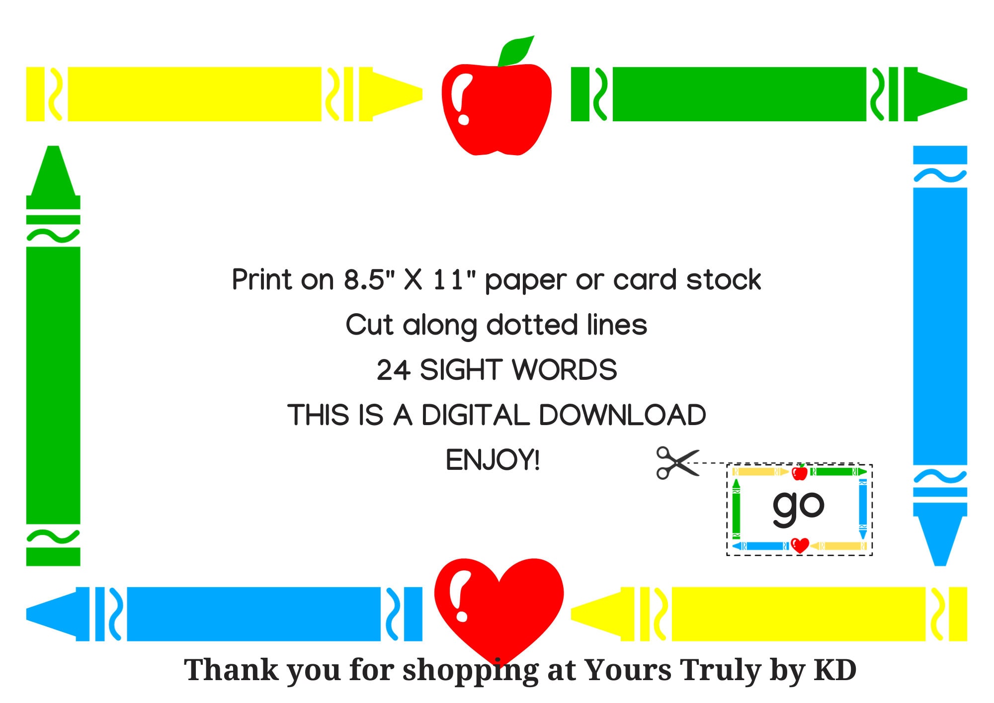 Printable Sight Words Printable Flash Cards Teacher Etsy