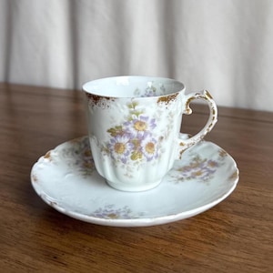 Antique French Porcelain Tea Cup & Saucer Set CFH/GDM