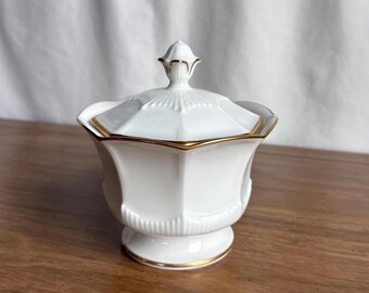 Vintage Noritake Deckeldose Zuckerdose Goldrand Detail Japan