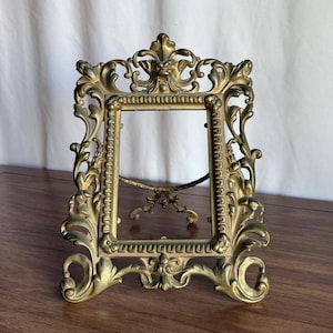 Antique Ornate Brass Victorian Photo Picture Frame