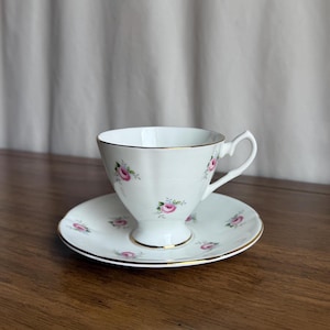 Vintage Bone China Floral Tea Cup & Saucer