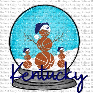 Christmas Kentucky snow globe basket ball snowman