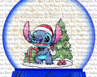 Stitch Christmas snow globes present