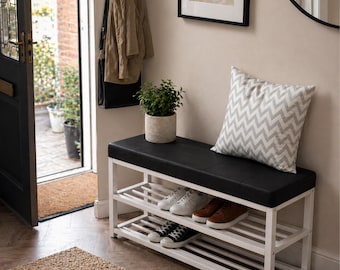 Shoe Storage Bench with Seat, Entryway Shoe Rack for Small Hallway Spaces UK