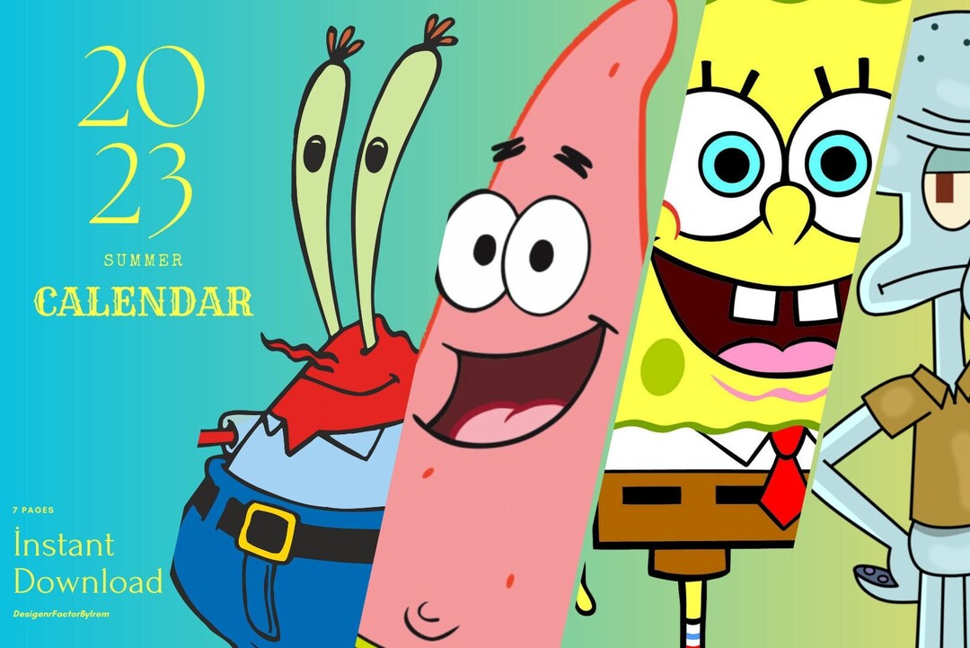 2023 Calendar Printable Spongebob Calendar - Etsy